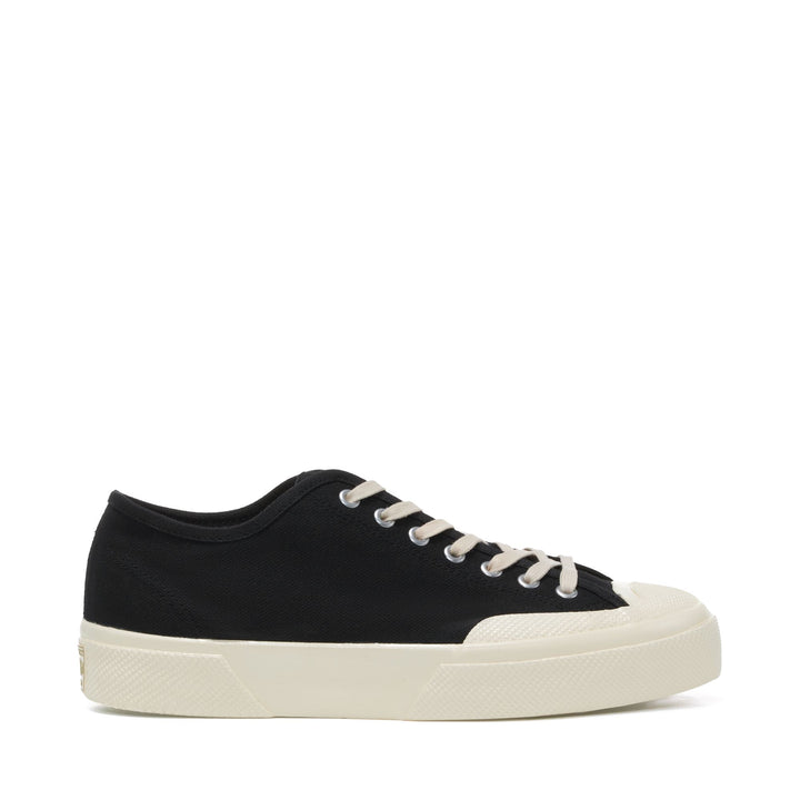 Unisex Black Low Cut Sneakers with Cotton Upper 1