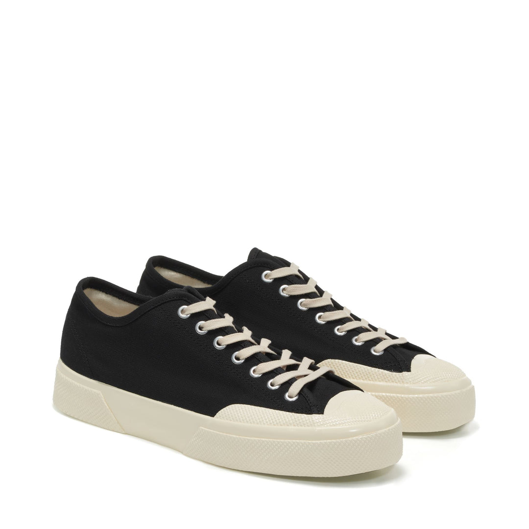 Unisex Black Low Cut Sneakers with Cotton Upper main