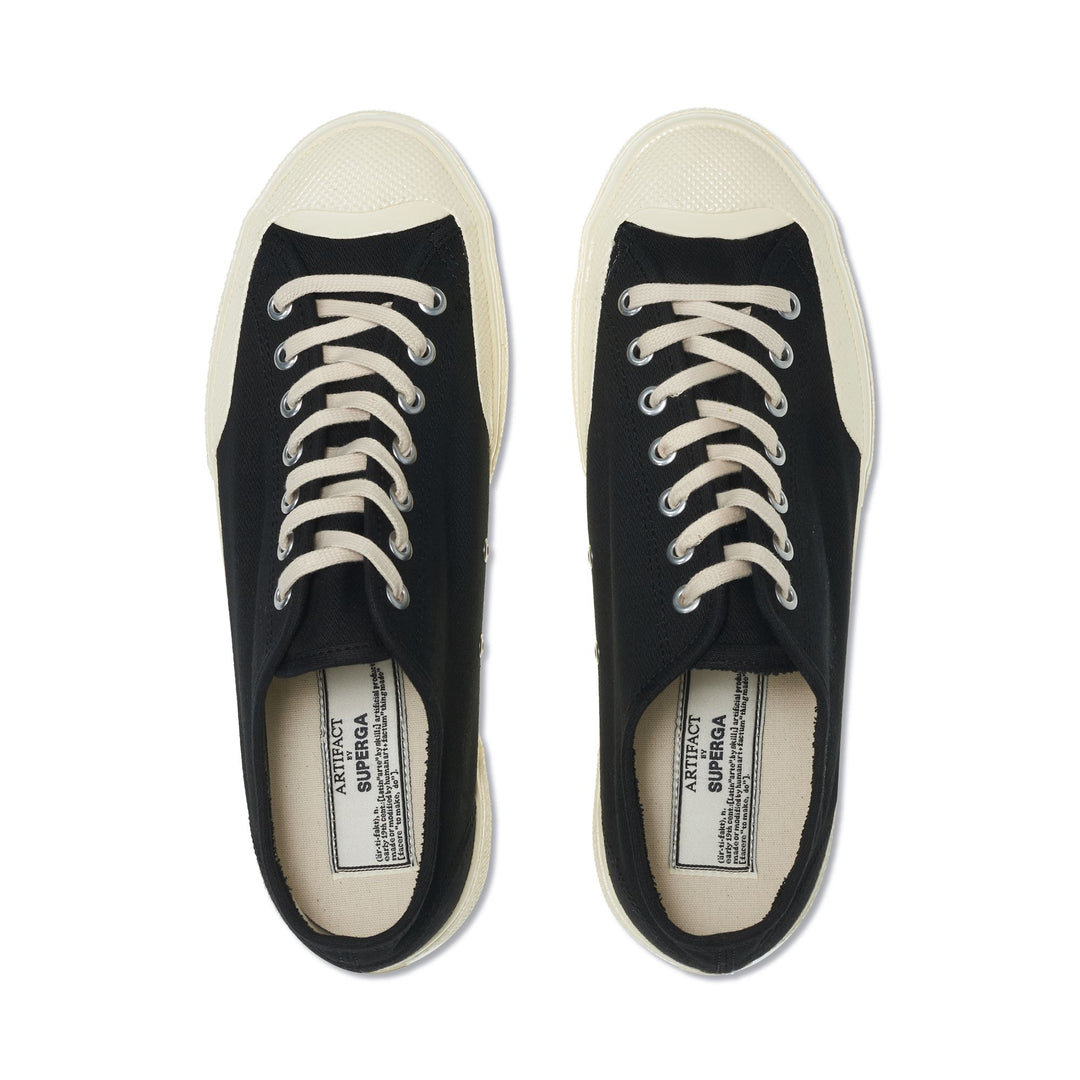 Unisex Black Low Cut Sneakers with Cotton Upper main