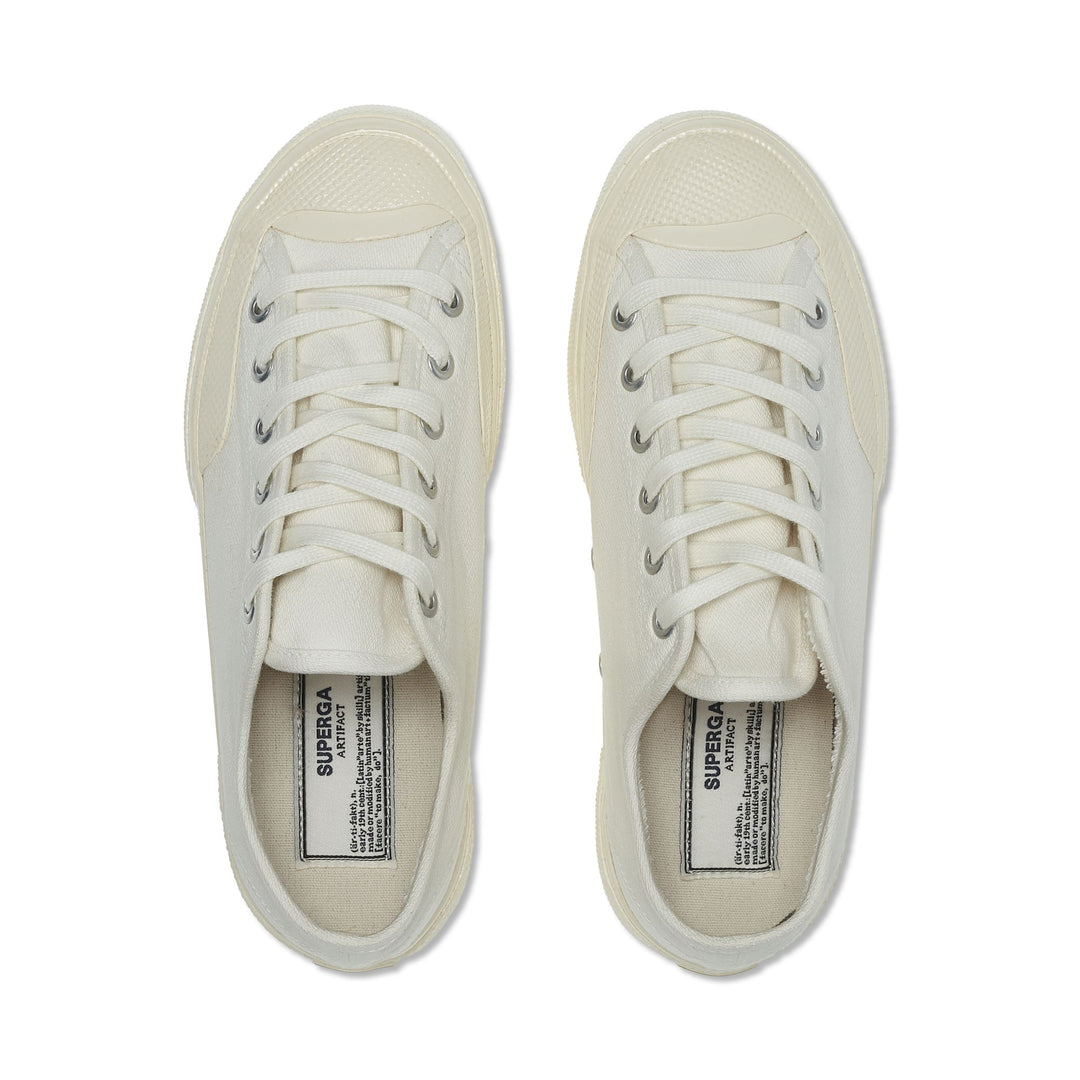 Unisex White Low Cut Sneakers with Cotton Upper main