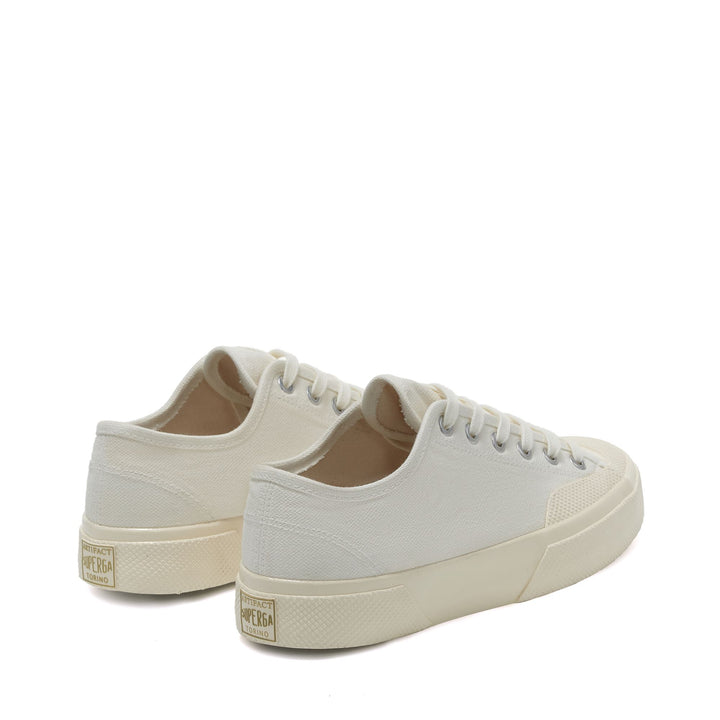 Unisex White Low Cut Sneakers with Cotton Upper 3