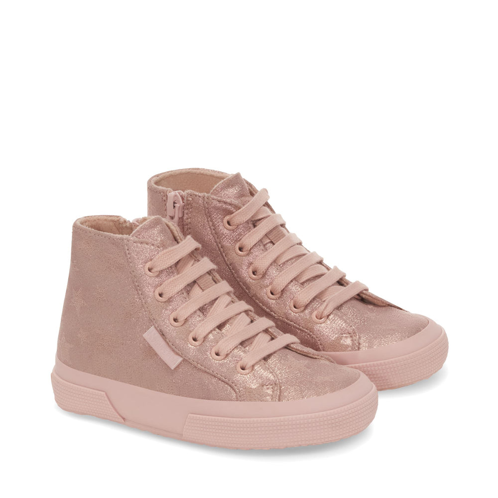 Le Superga Girl 2795 SHADED STARS Mid Cut TOTAL PINK BLUSH Dressed Front (jpg Rgb)	