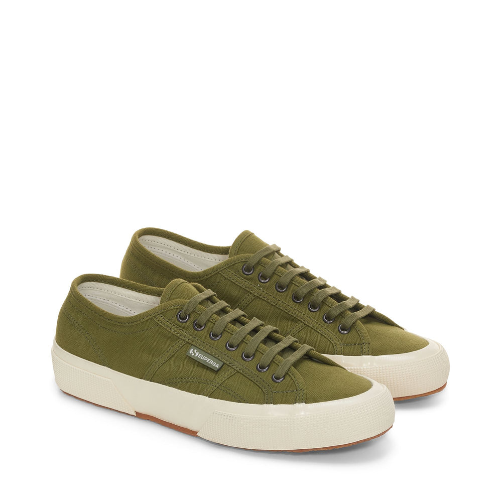 Sneakers basse unisex verdi con tomaia in cotone 02