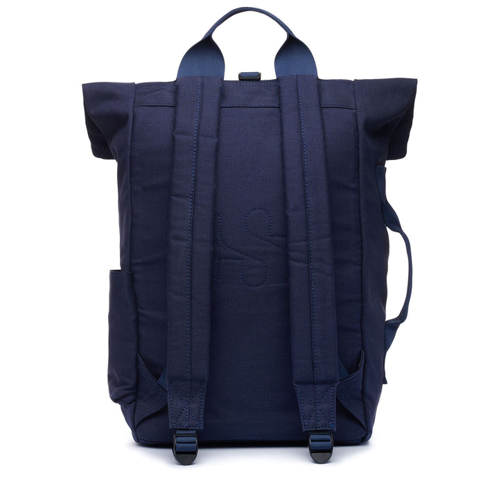 Bags Unisex SQUARED BACKPACK Backpack BLUE NAVY Dressed Side (jpg Rgb)		