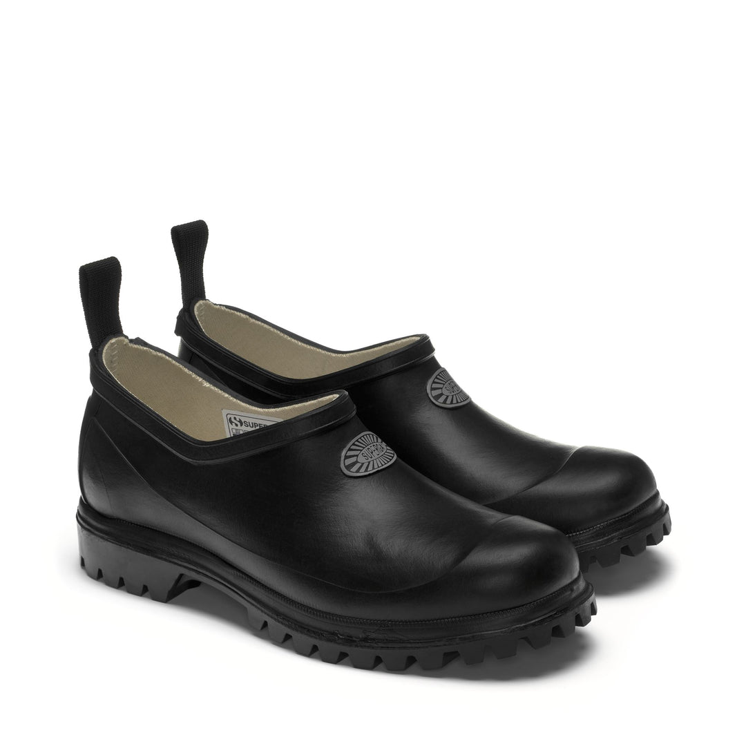 Low Cut Unisex Rubber Black Mules with Cotton Lining main