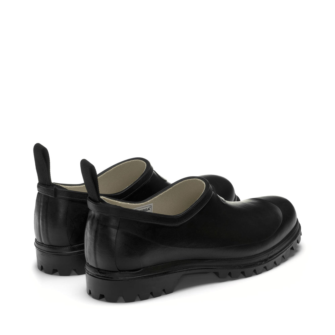 Low Cut Unisex Rubber Black Mules with Cotton Lining main
