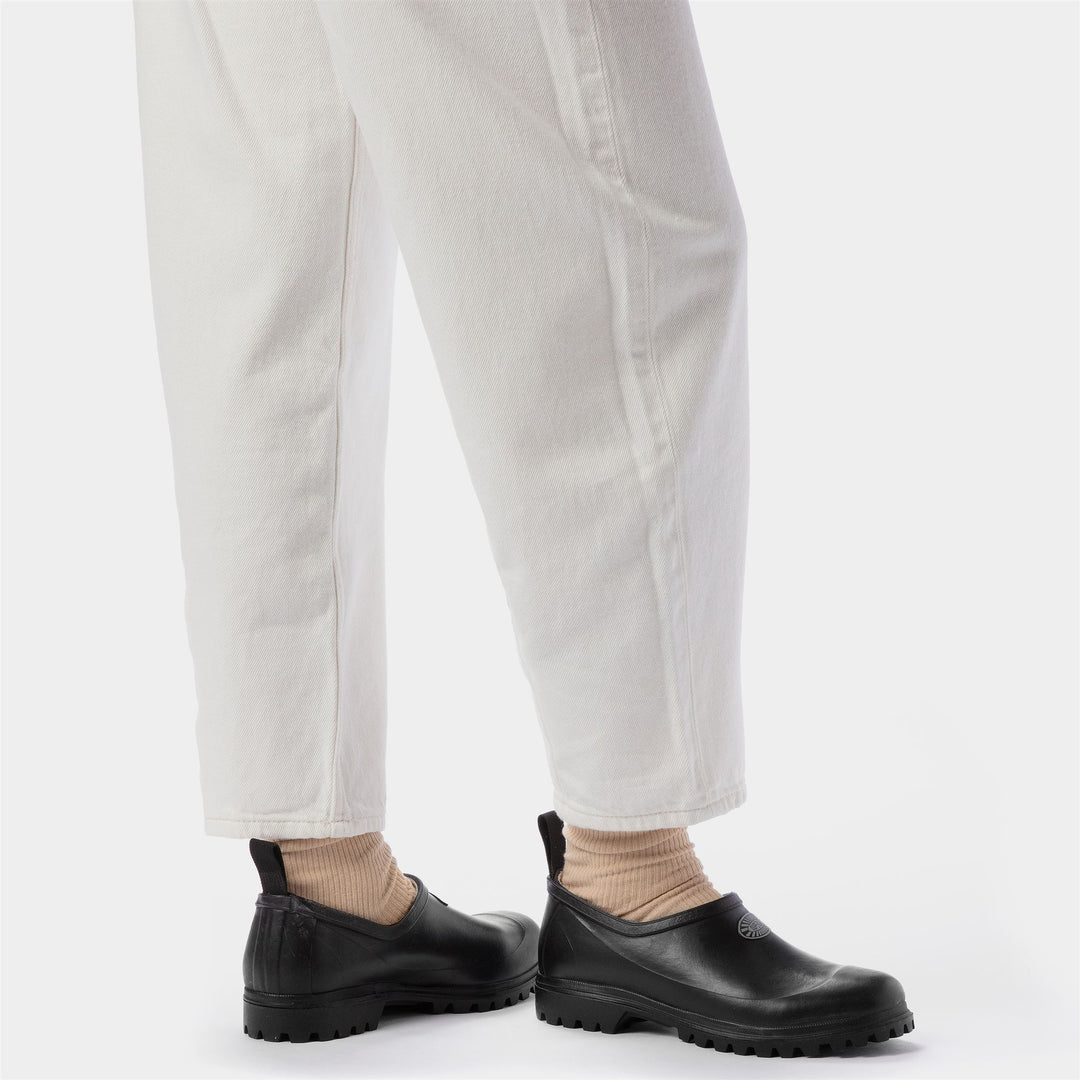 Low Cut Unisex Rubber Black Mules with Cotton Lining main