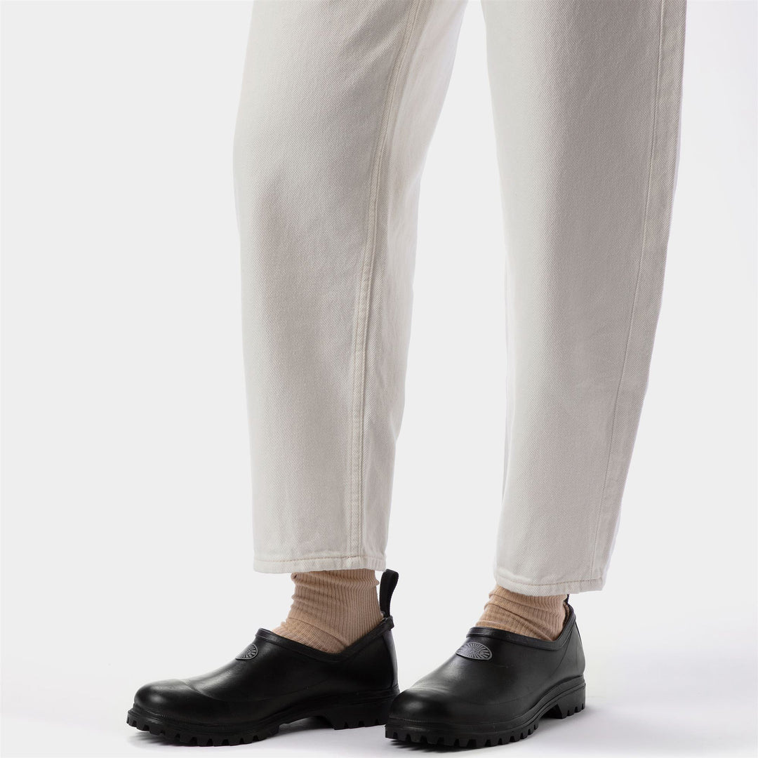 Low Cut Unisex Rubber Black Mules with Cotton Lining main