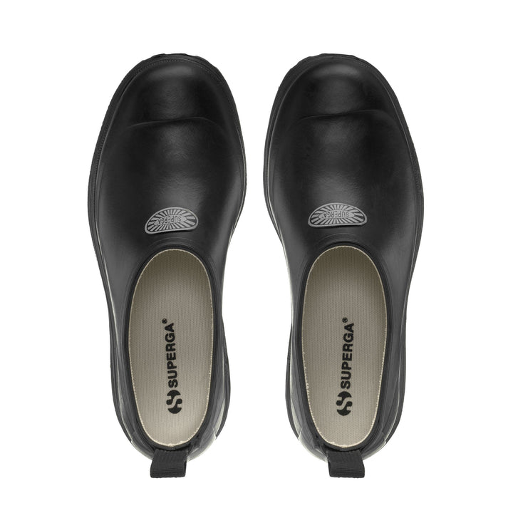 Low Cut Unisex Rubber Black Mules with Cotton Lining 4