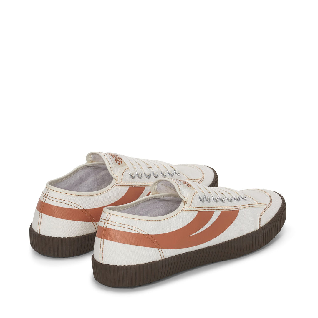 Le Superga Unisex 2619 ST 1 Low Cut WHITE AVORIO-BROWN LEATHER Dressed Side (jpg Rgb)		