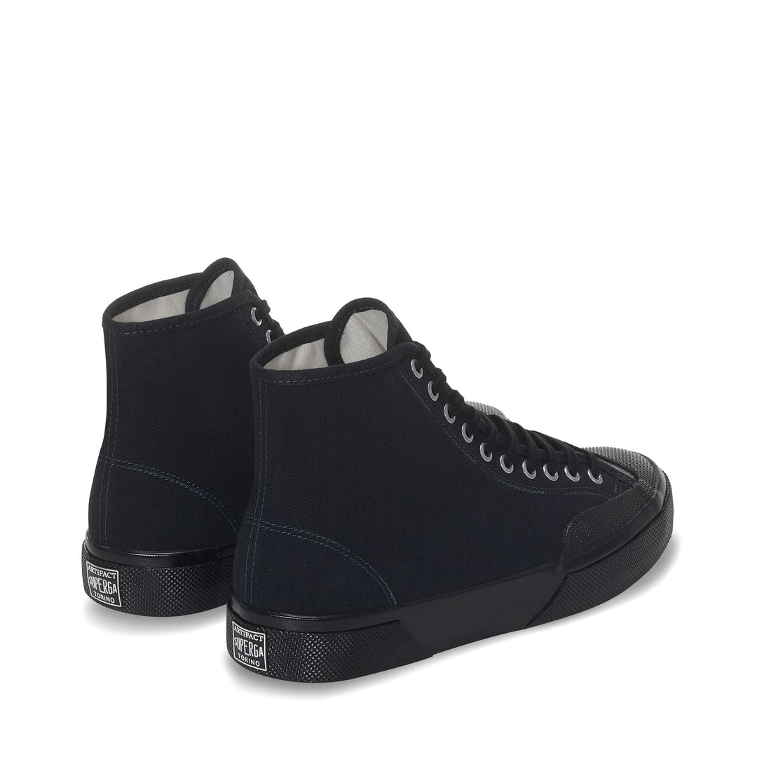 Sneakers Man 2433 TWISTED HERRINGBONE High Cut BLACK-DARK SHADOWS Dressed Side (jpg Rgb)		