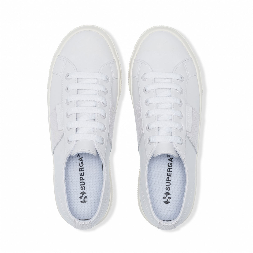 Sneakers bianche con plateau da donna e tomaia sintetica main