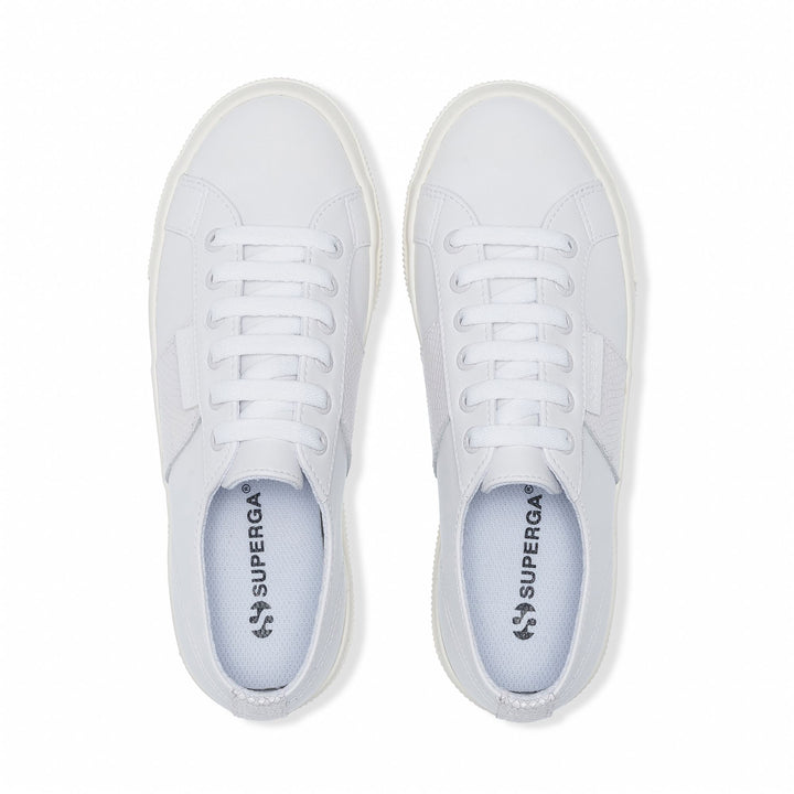 Sneakers bianche con plateau da donna e tomaia sintetica 4