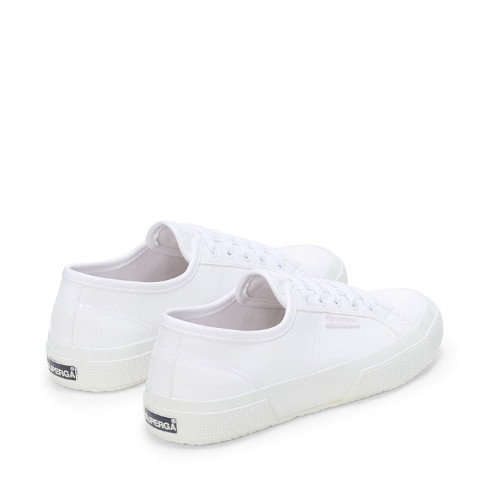 Niedrig geschnittene weiße Damen-Sneaker mit Obermaterial aus Baumwolle 3