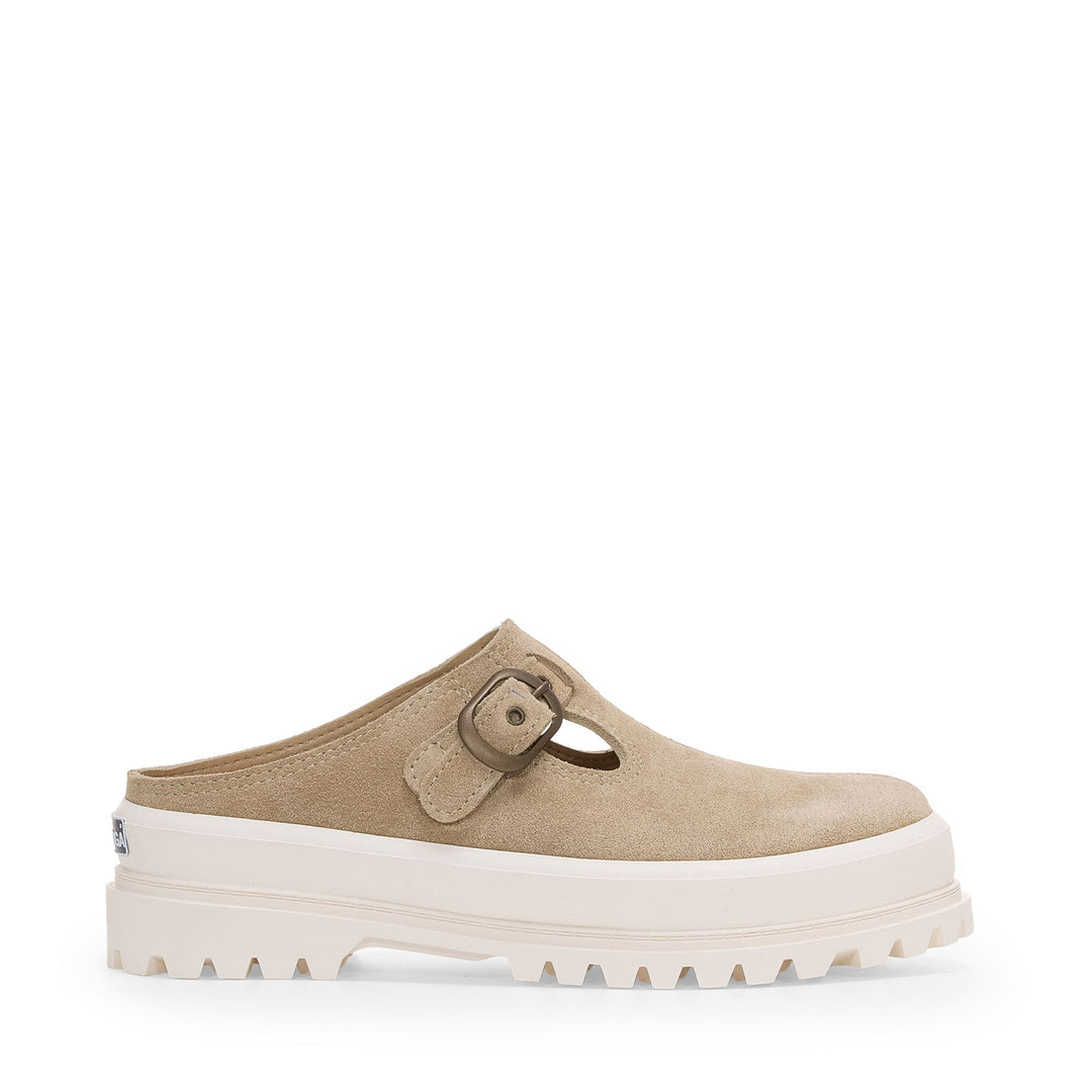 3502 ALPINA MULE FLESH OUT SUEDE - Le Superga - Sabot à talon bas - Femme - Beige Fog-OffWhite main