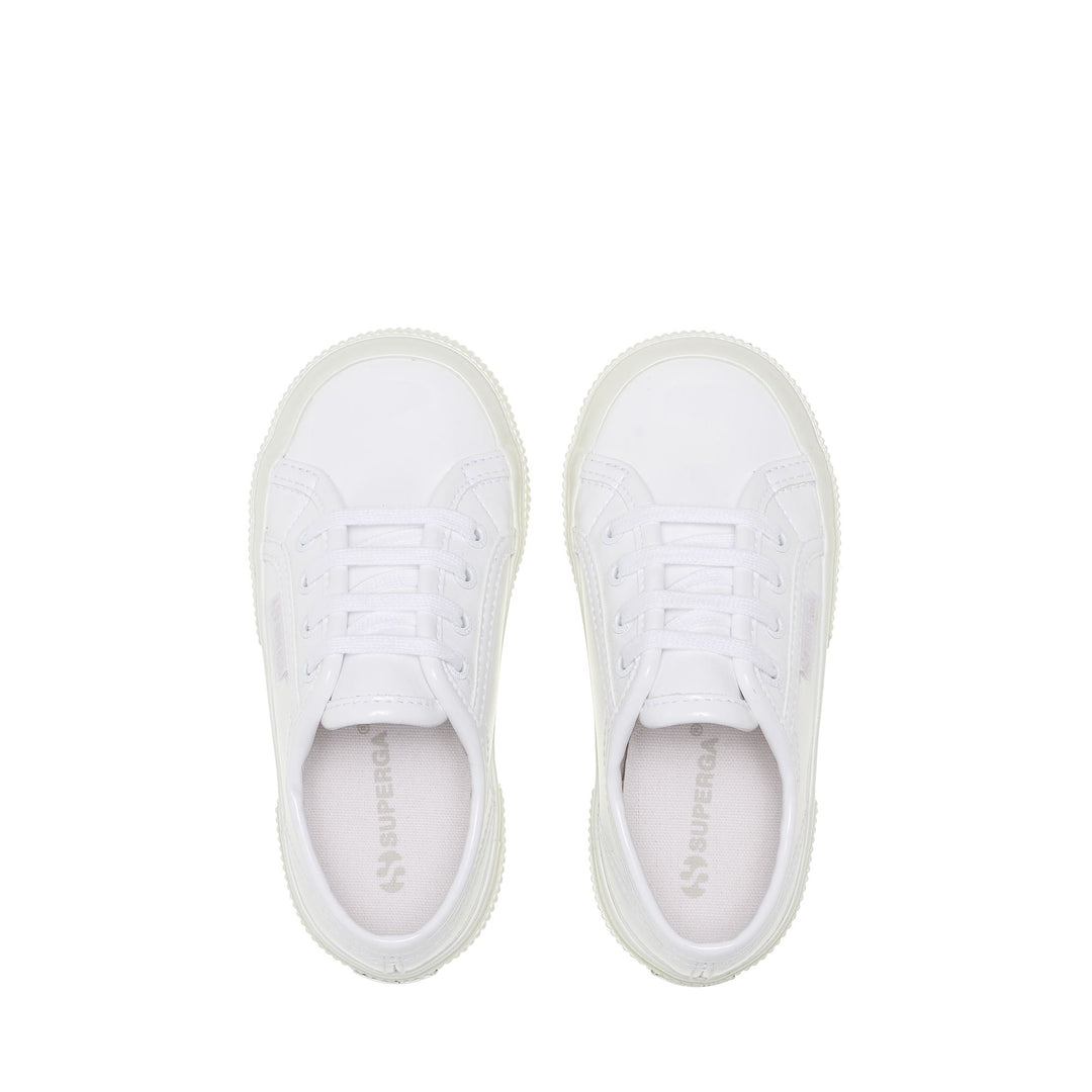 Girl's White Low Cut Sneakers with Cotton Upper main