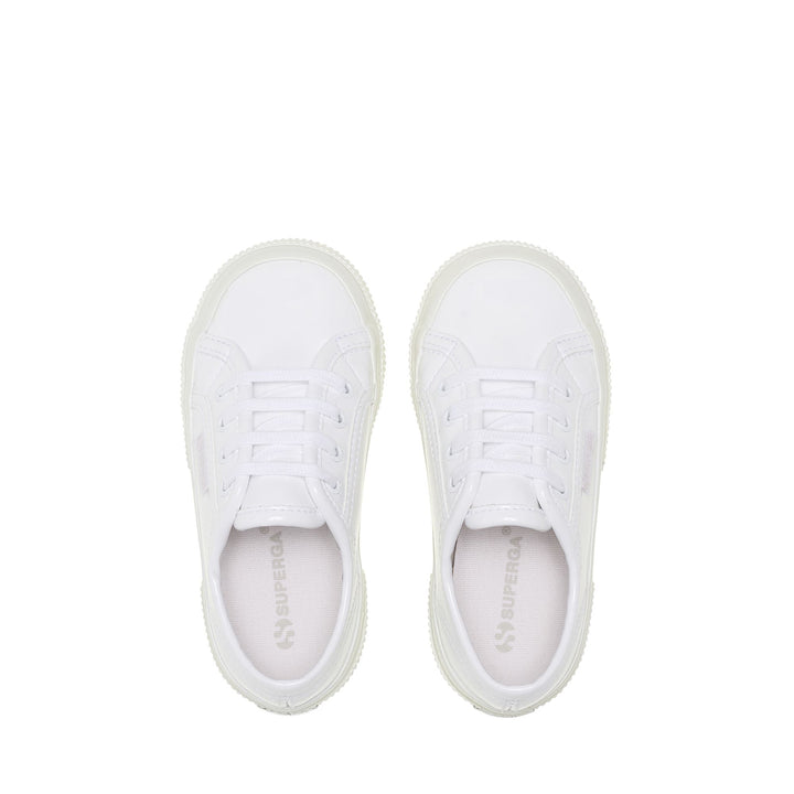 Girl's White Low Cut Sneakers with Cotton Upper 4