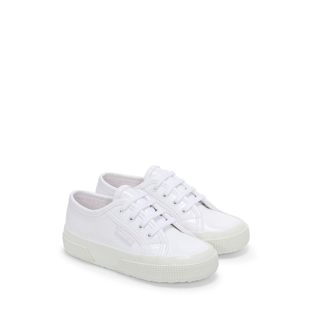 Girl's White Low Cut Sneakers with Cotton Upper main