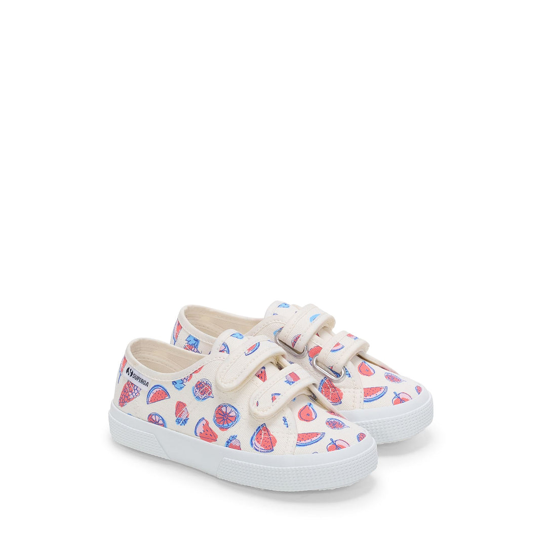 Weiße Low Cut Sneakers für Kinder mit Obermaterial aus Baumwolle main