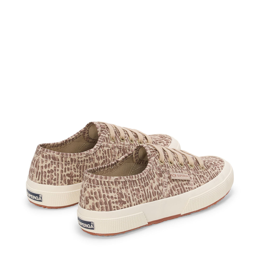 Sneakers basse da donna marroni con tomaia in cotone main