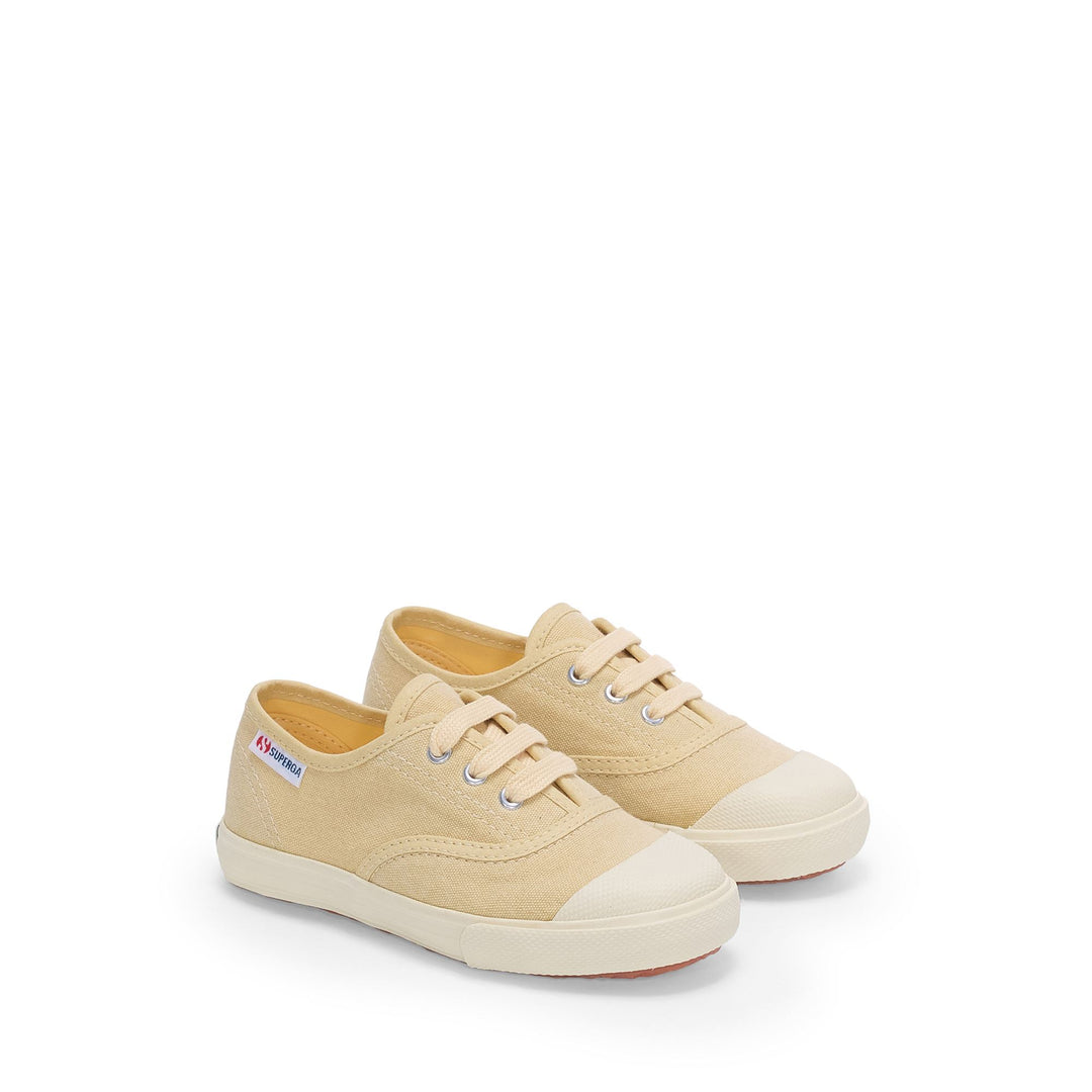 Niedrig geschnittene Kinder-Sneaker in Off-White mit Obermaterial aus Baumwolle main