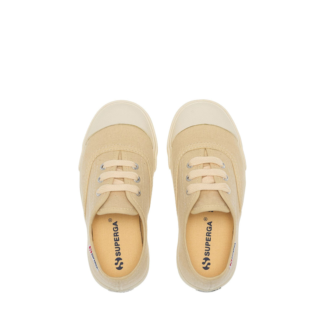 Niedrig geschnittene Kinder-Sneaker in Off-White mit Obermaterial aus Baumwolle main