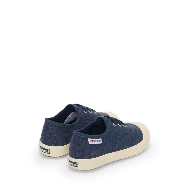 Blaue Kinder-Sneaker mit niedrigem Schaft und Obermaterial aus Baumwolle 3