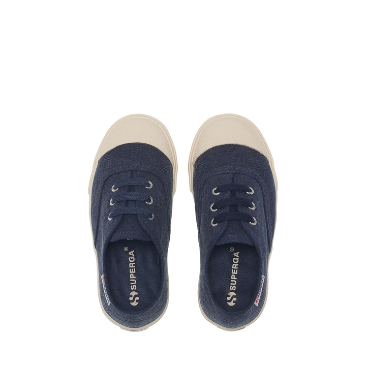 Blaue Kinder-Sneaker mit niedrigem Schaft und Obermaterial aus Baumwolle 4