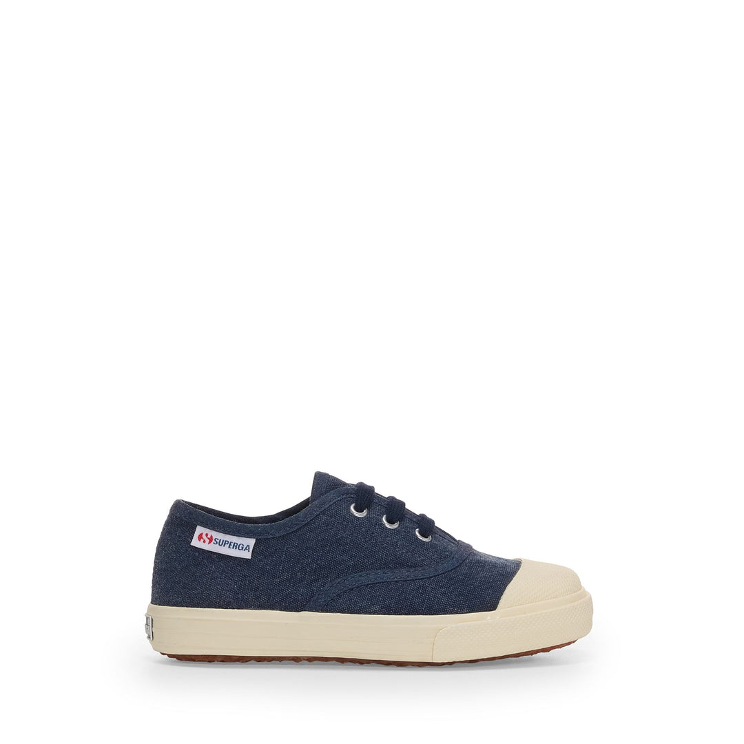 Kid's Low Cut Sneakers in Blue with Cotton Upper 01