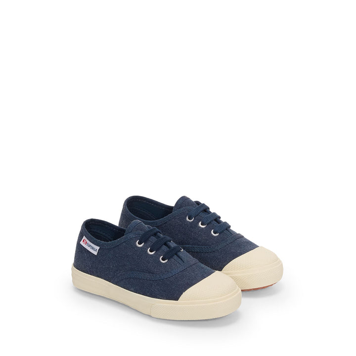Zapatillas bajas para niños en azul con parte superior de algodón 2