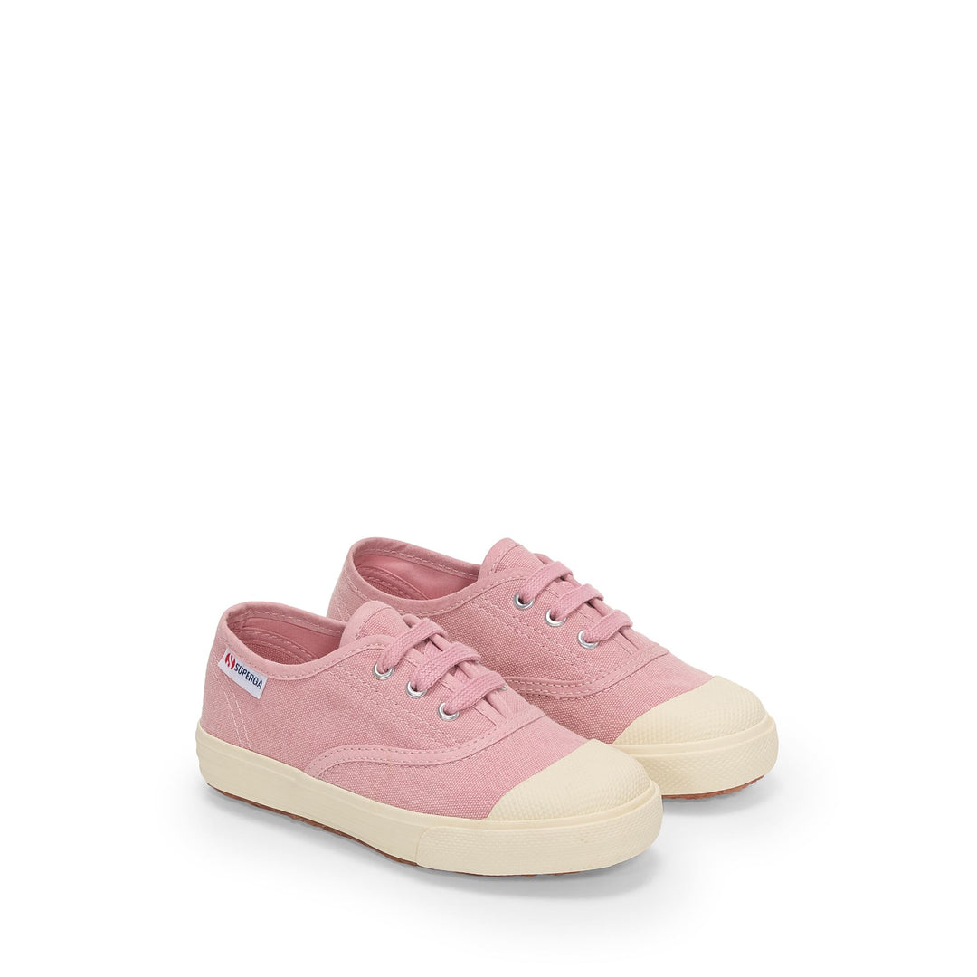 Rosa Kinder-Sneaker mit niedrigem Schaft und Obermaterial aus Baumwolle main
