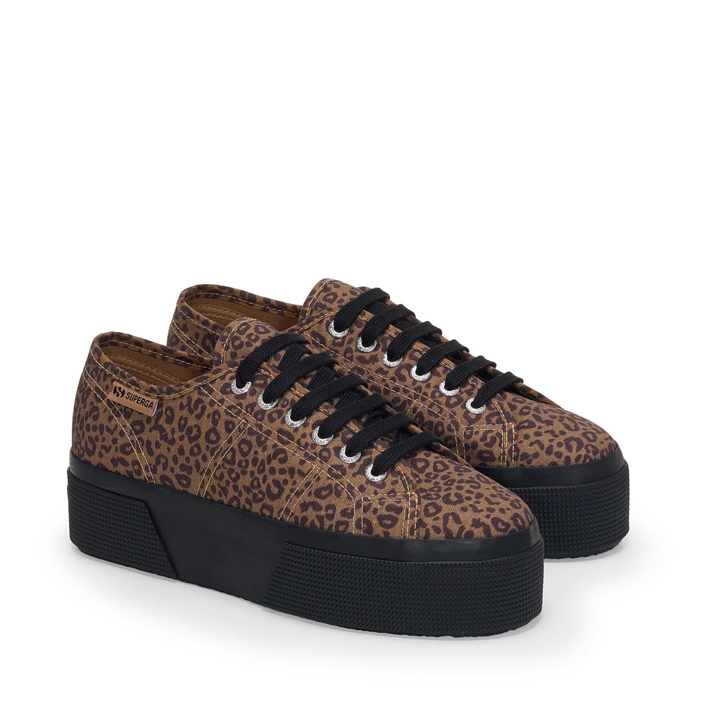 Woman's Platform Black Sneakers with Cotton Upper 02