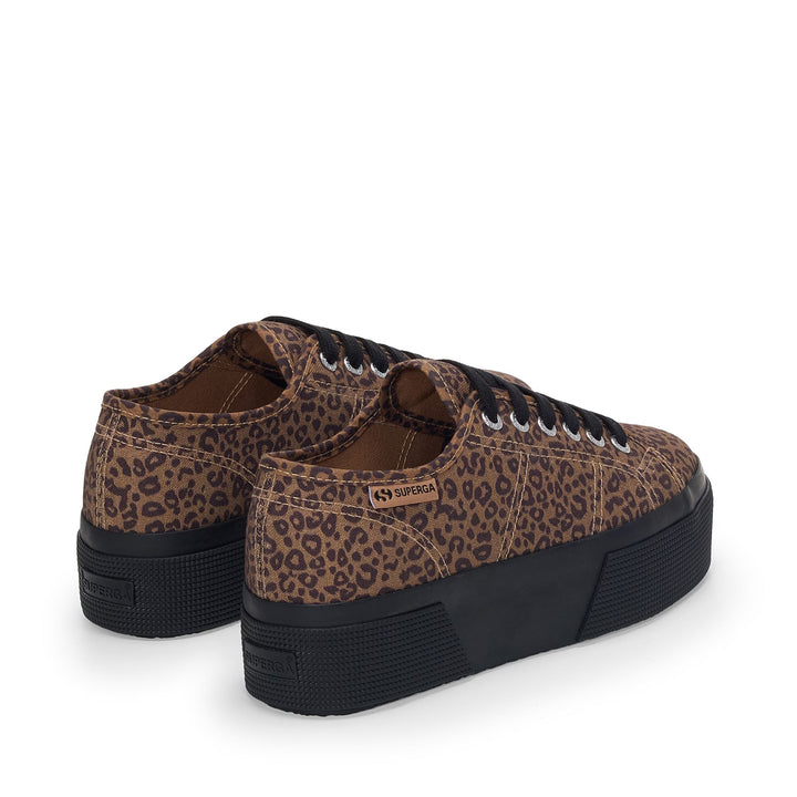 3790 PLATFORM BLACK LEOPARD PRINT LEGGERA - Lady Shoes - Wedge - Woman - BLACK-BEIGE TWINE 3