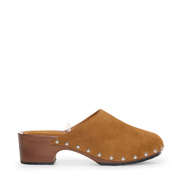 High Heel Clogs Woman Brown with Suede Upper 1