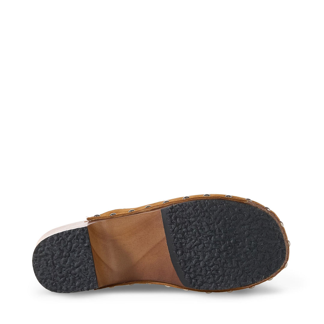 High Heel Clogs Woman Brown with Suede Upper main