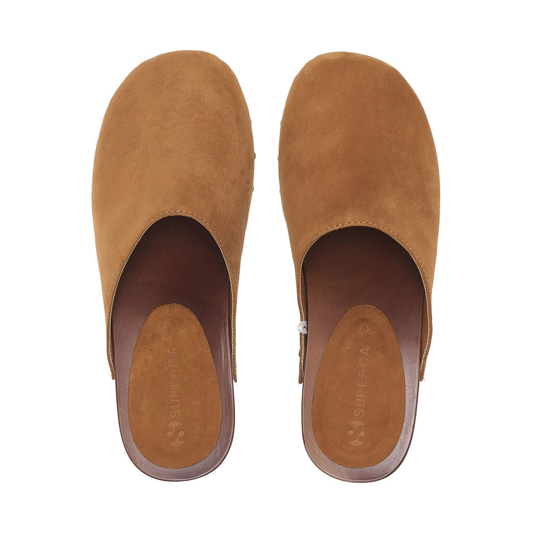 High Heel Clogs Woman Brown with Suede Upper main