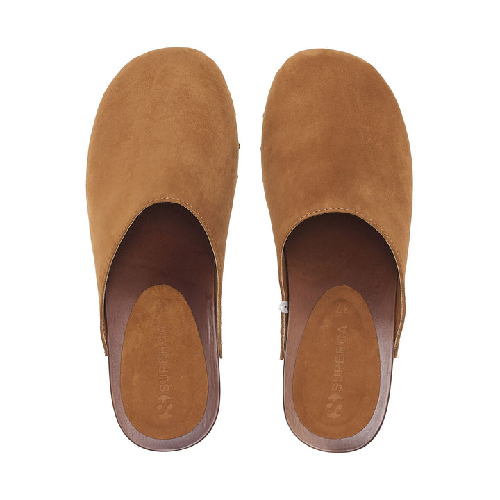 High Heel Clogs Woman Brown with Suede Upper 4