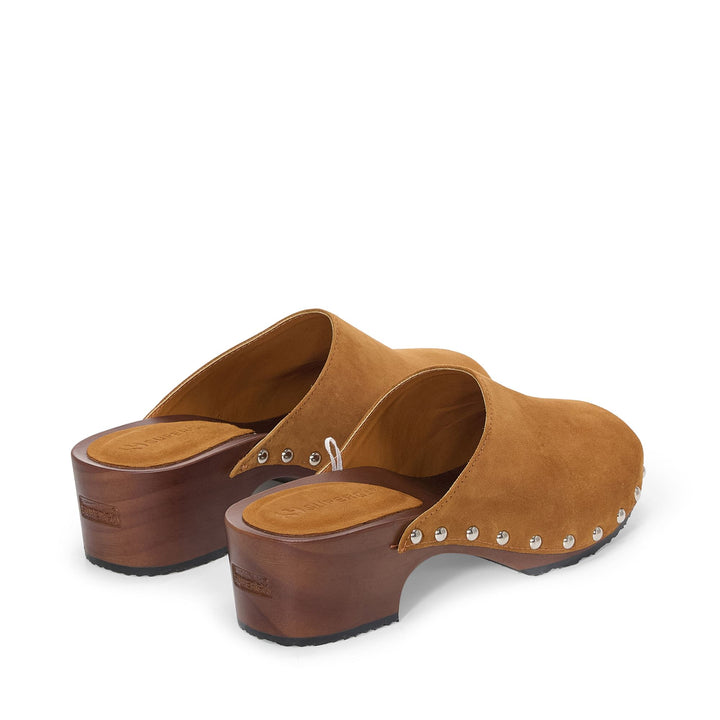 High Heel Clogs Woman Brown with Suede Upper 3