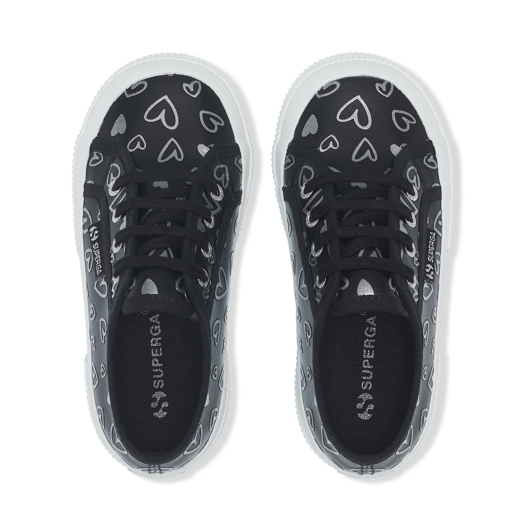 Schwarze Low Cut-Sneakers für Mädchen mit Obermaterial aus Baumwolle main