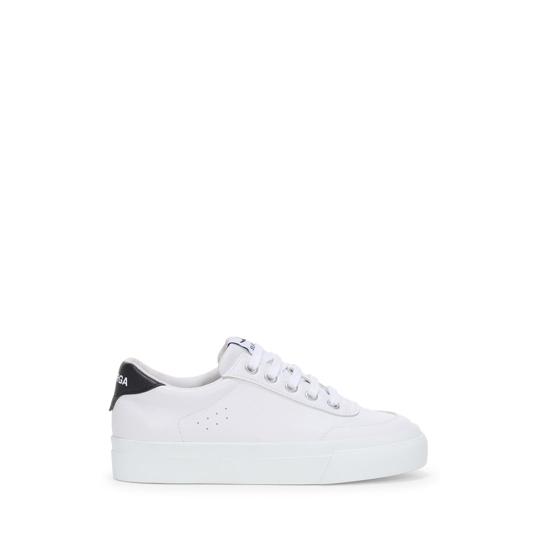 Sneakers basse per bambini bianche con tomaia in cotone 01