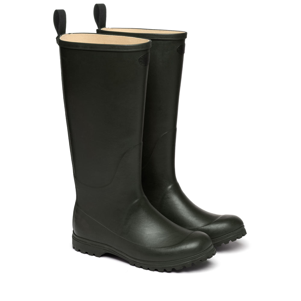 Stivali alti in gomma da donna colore verde 02