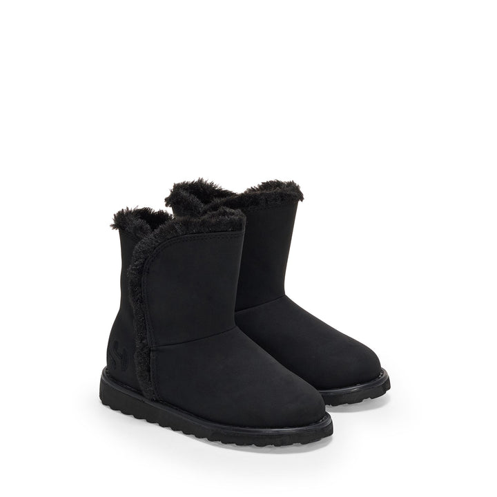 Girl's High Black Boots with Synthetic Upper 2