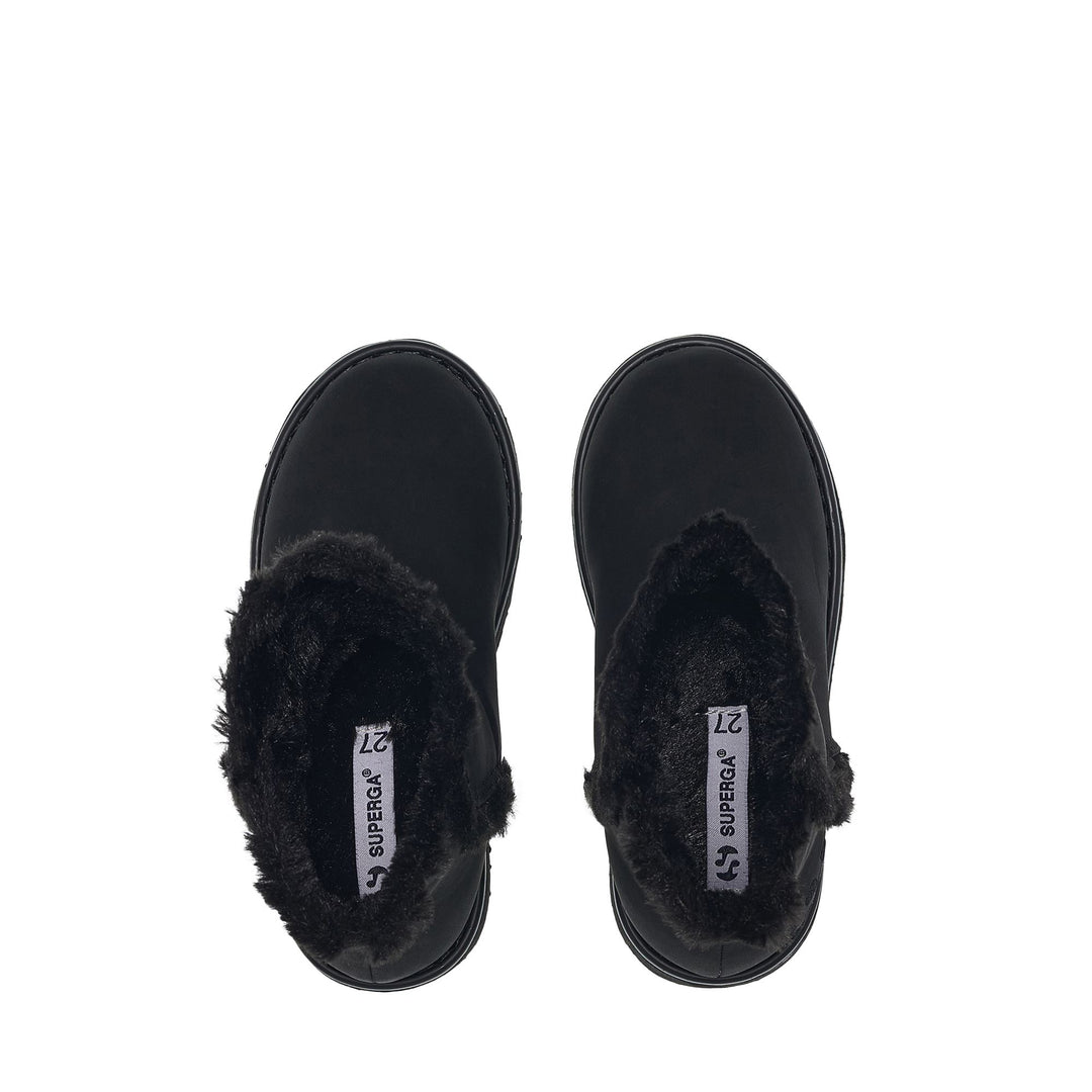 Girl's High Black Boots with Synthetic Upper main