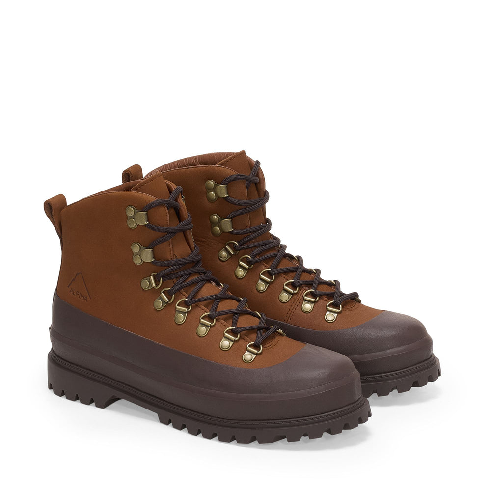 Bottines unisexes marron à tige en cuir nubuck 02