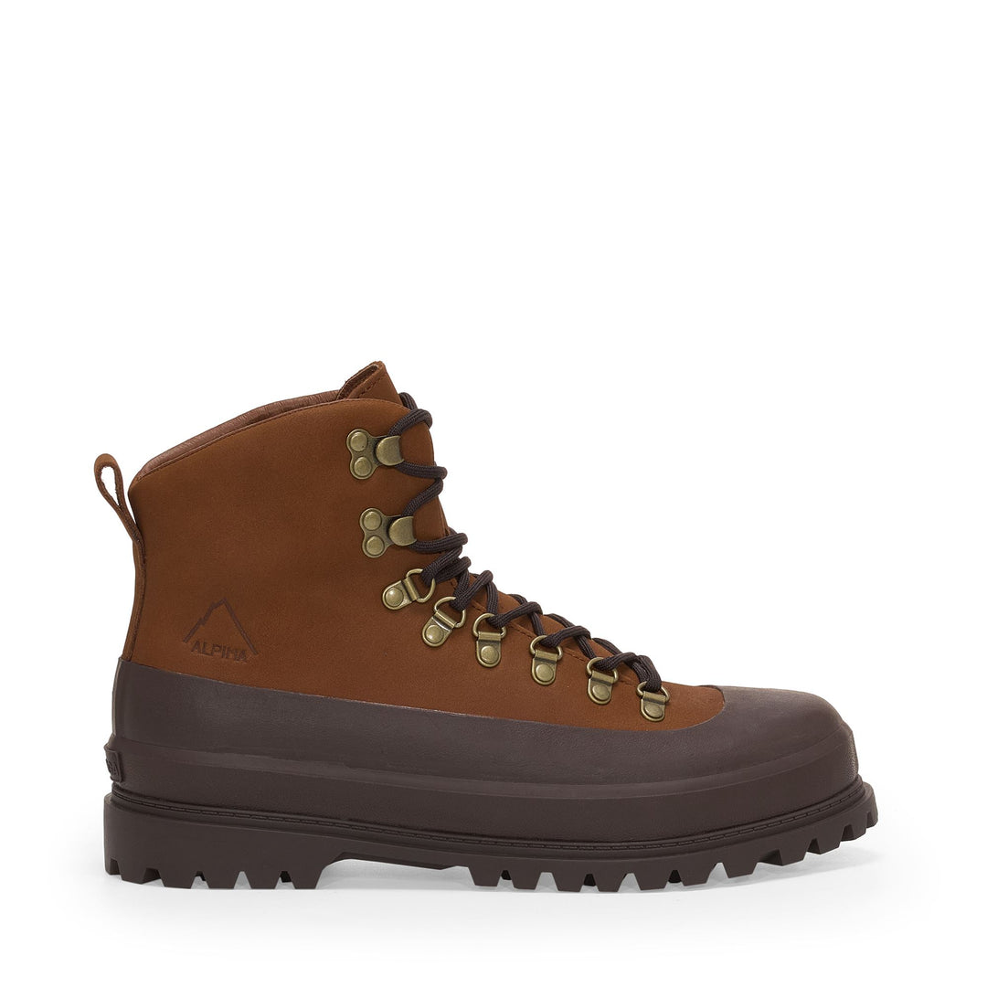 Bottines unisexes marron à tige en cuir nubuck 01