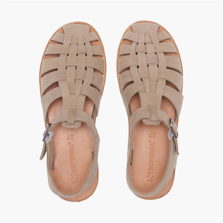 Unisex-Sandalen in Beige mit Obermaterial aus Wildleder 4