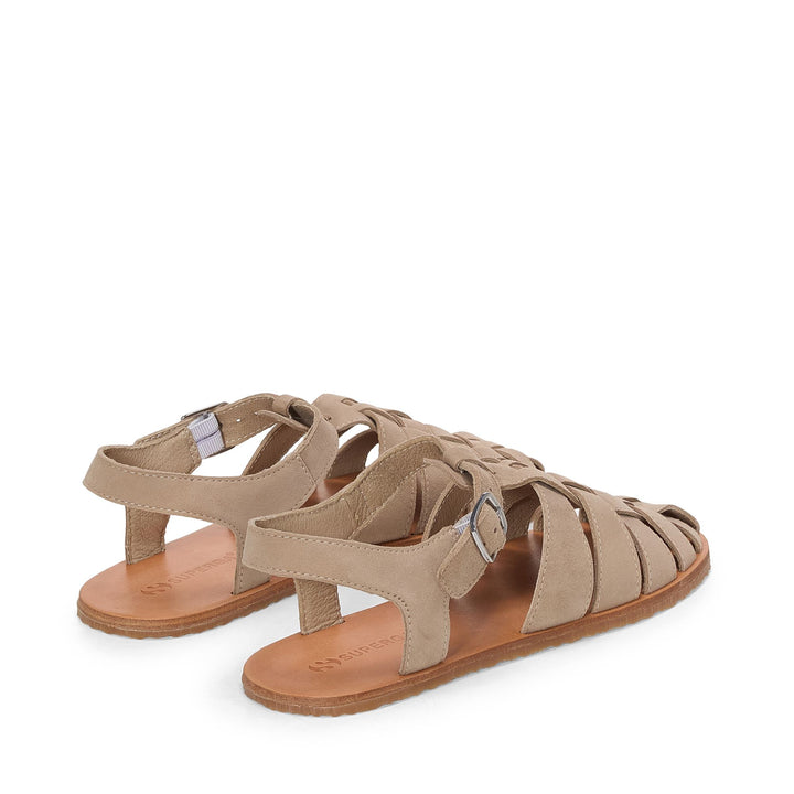 Sandalias unisex beige con parte superior de ante 3