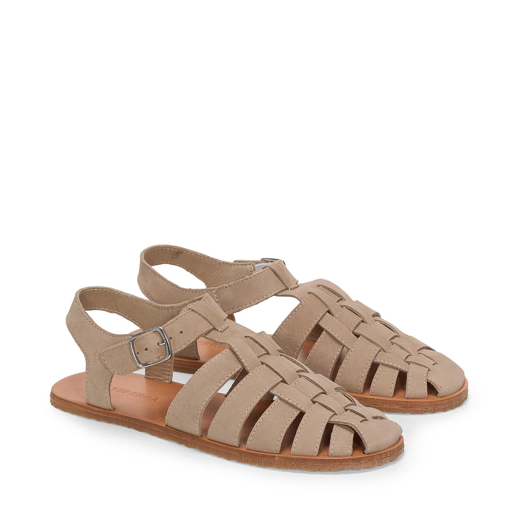 Sandalias unisex beige con parte superior de ante main