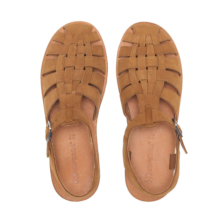 Sandalias unisex marrones con parte superior de ante 4