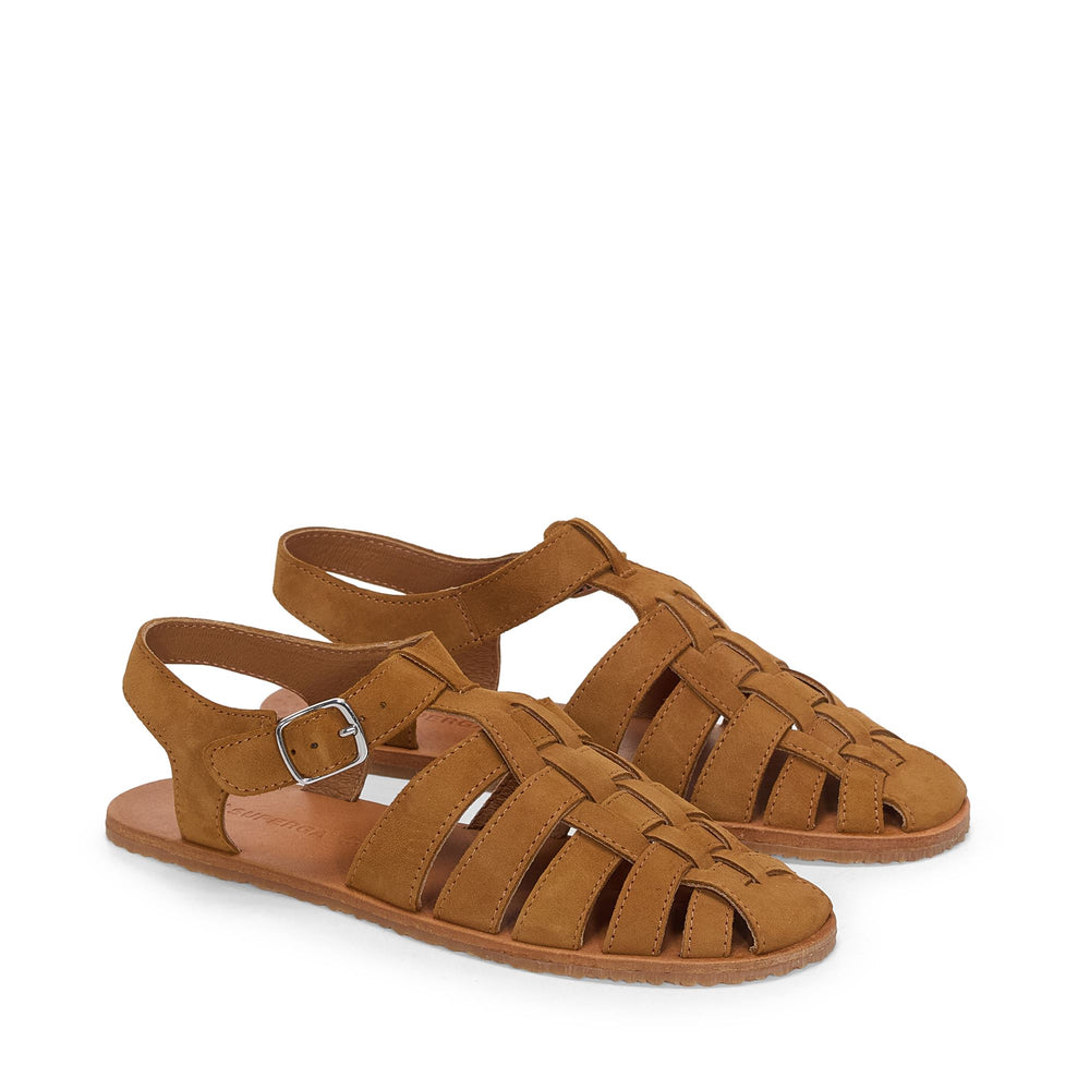 Unisex Brown Sandals with Suede Upper 02
